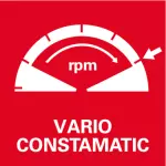 Système électronique à ondes pleines Vario-Constamatic (VC): pour travailler avec des vitesses adaptées aux matériaux et qui restent quasi constantes en charge