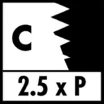 Gewindegänge C 2.5xP