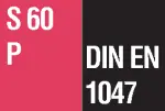 DIN EN 1047-1 classe de qualité S 60 P (résistance au feu 1 heure pour les dossiers papier)