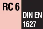 DIN EN 1627-1630 classe antieffrazione: RC6
Gli elementi offrono una resistenza definita anche a utensii elettrici paricolarmente prestanti coma trapani, seghetti alternativi o gattucci e smerigliatrici angolari