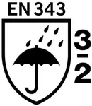 DIN EN 343-3-2 Schutzkleidung - Schutz gegen Regen: Wasserdurchlässigkeit Klasse 3, Wasserdampfbeständigkeit Klasse 2