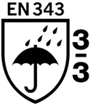 DIN EN 343-3-3 Vêtements de protection - Protection contre la pluie: perméabilité à l'eau classe 3, résistance à la vapeur d'eau classe 3