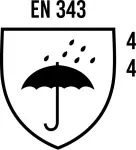 EN 343-4-4 Schutzkleidung - Schutz gegen Regen: Wasserdurchlässigkeit Klasse 4, Wasserdampfbeständigkeit Klasse 4