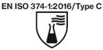 EN ISO 374-1:2016/Type C Schutzhandschuhe gegen gefährliche Chemikalien und Mikroorganismen