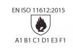 DIN EN ISO 11612 A1-B1-C1-D1-E3-F1 Indumenti di protezione - Indumenti di protezione contro il calore e la fiamma - Requisiti prestazionali minimi