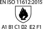 DIN EN ISO 11612 A1-B1-C1-D2-E2-F1 Indumenti di protezione - Indumenti di protezione contro il calore e la fiamma - Requisiti prestazionali minimi