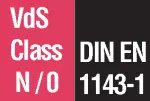 DIN EN 1143-1 classe VdS N/0 (valore RU 30/30) porta e corpo a pareti multiple, scanalatura taglia-fuoco perimetrale