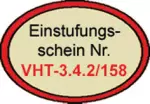 Einstufungsschein VHT-3.4.2-158