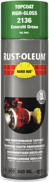 Decklack-Sprays RUST-OLEUM Hard Hat Topcoat 500 ml RAL 6001 Smaragdgrün