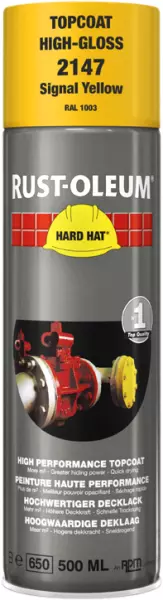 Decklack-Sprays RUST-OLEUM Hard Hat Topcoat 500 ml RAL 1003 Signalgelb