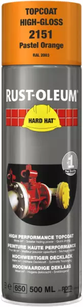 Decklack-Sprays RUST-OLEUM Hard Hat Topcoat 500 ml RAL 2003 Pastellorange