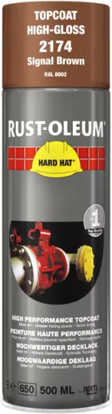 Decklack-Sprays RUST-OLEUM Hard Hat Topcoat 500 ml RAL 8002 Signalbraun