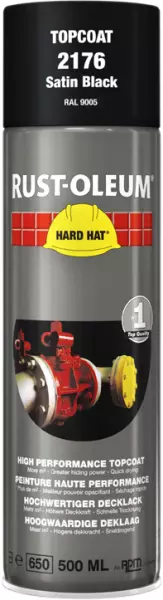 Decklack-Sprays RUST-OLEUM Hard Hat Topcoat 500 ml schwarz seidenglanz