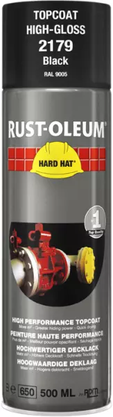 Decklack-Sprays RUST-OLEUM Hard Hat Topcoat 500 ml RAL 9005 Tiefschwarz