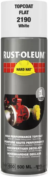 Decklack-Sprays RUST-OLEUM Hard Hat Topcoat 500 ml mattweiss