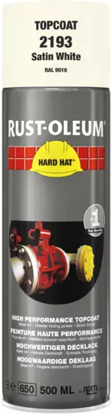 Decklack-Sprays RUST-OLEUM Hard Hat Topcoat 500 ml weiss seidenglanz