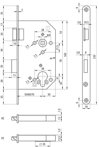 Einsteckschlösser SCHÄNIS 1260 Vario