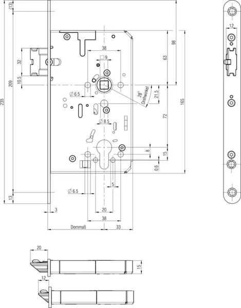 Einsteckschlösser Panik E BKS B-21160