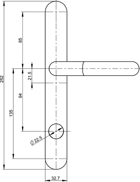 Panik-Drücker mit Langschild BKS B-72140