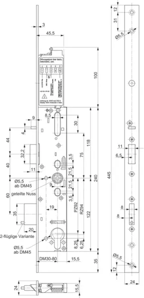 Elektro-Einsteckschlösser MSL 16571-SV sFlipLock e-access