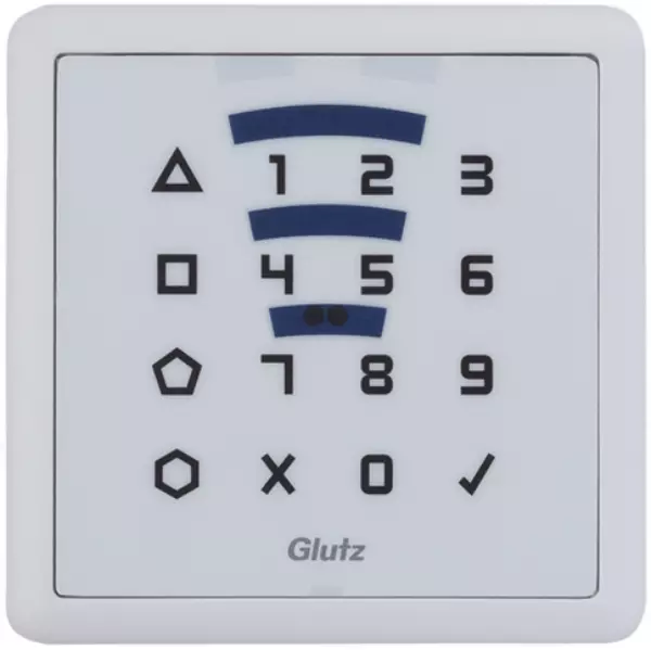 E-Leser Code/RFID GLUTZ weiss 74 mm