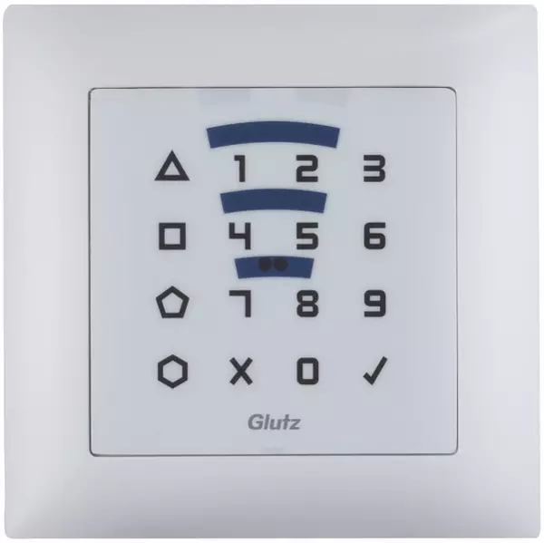E-Leser Code/RFID GLUTZ weiss 88 mm
