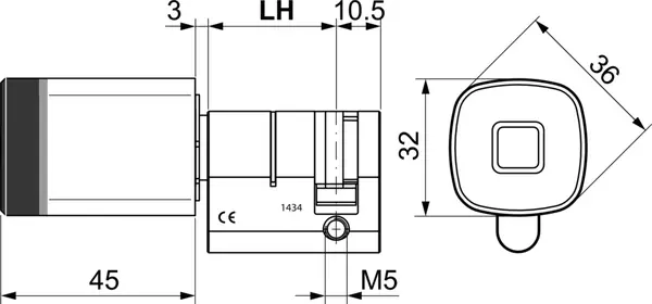 Profil-Halbzylinder mit Elektronik dormakaba 1434-K6
