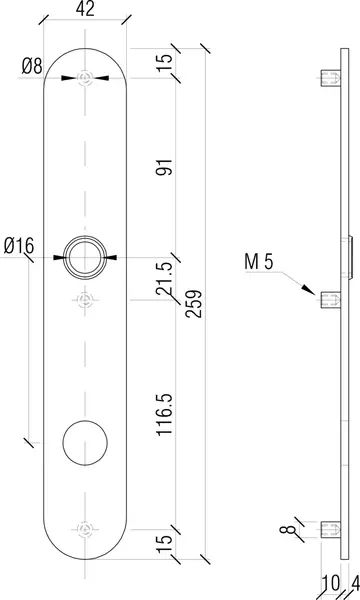 Türschilder Edelstahl matt blind -- mm 44.6226.1300