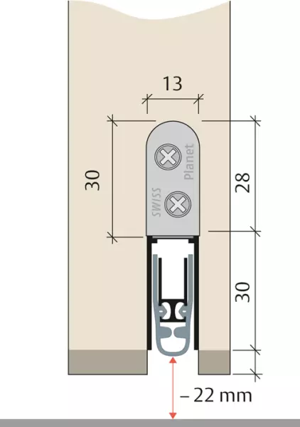 Türabsenkdichtungen PLANET HS-plus FH+RD/13 mm