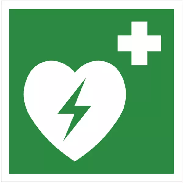 Rettungszeichen 200 mm Defibrillator