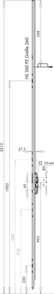 Komfortgetriebe HS SIEGENIA Portal HS 300 RZ A0309