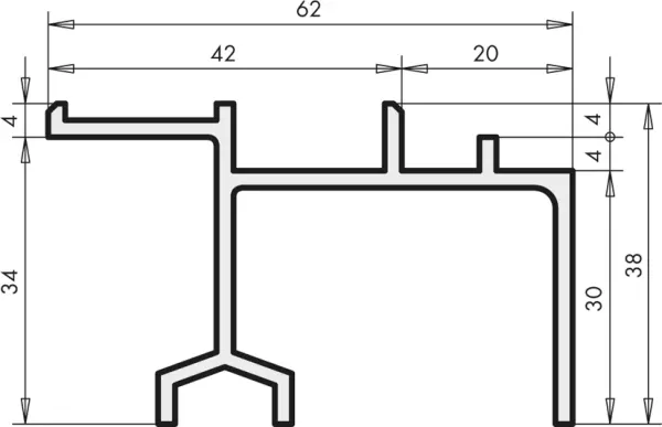 Führungsschienen SIEGENIA Portal HS HH0130-02