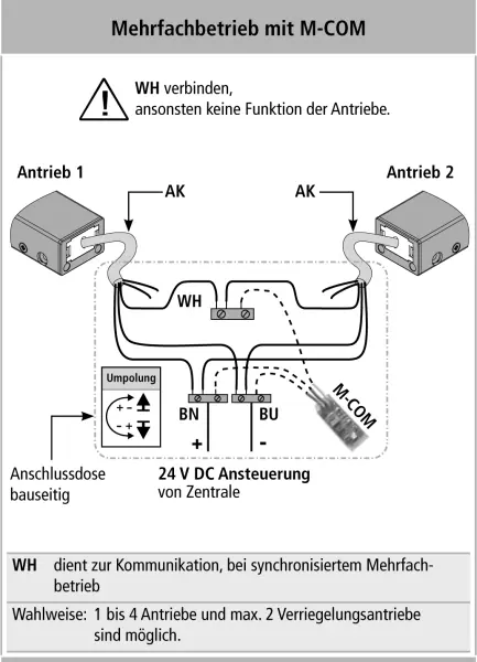 Schéma de raccordement de moteurs à chaîne AUMÜLLER KS4
