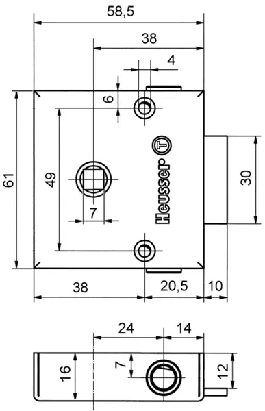 Espagnoletten-Schrankschlösser HEUSSER 3110T