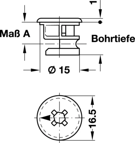 Exzenter-Schrankverbinder MINIFIX 15
