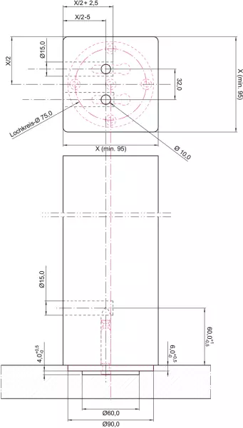 Tischfussbefestigungen SCHEULENBURG XS-90