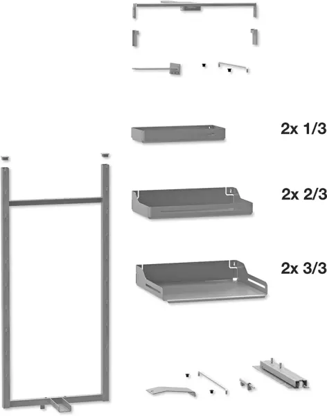 Hochschrankauszug-Sets PEKA Pleno Plus Libell 1300 silber