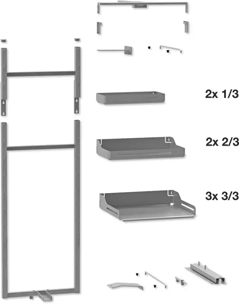 Hochschrankauszug-Sets PEKA Pleno Plus Libell 1600 silber