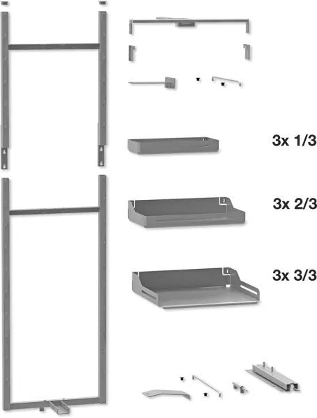 Hochschrankauszug-Sets PEKA Pleno Plus Libell 1900 silber