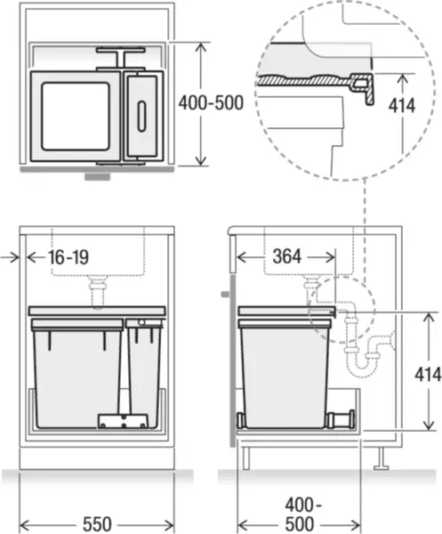 Abfalltrennsysteme MÜLLEX X-LINE X55 L7 Basic Set