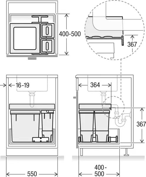 Abfalltrennsysteme MÜLLEX X-LINE X55 M5 Premium Set