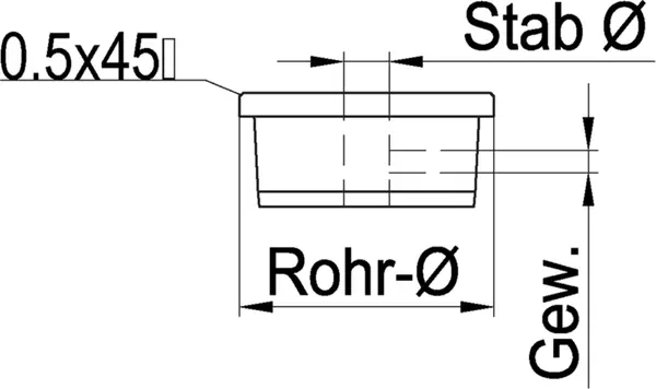 Rohrkappen flach mit Fase INOXTECH