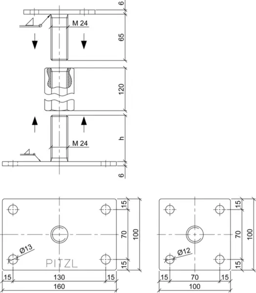 Supports de poteaux PITZL