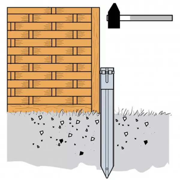 Douille de sol à enfoncer pour poteaux carrés SIMPSON Strong-Tie PPJET