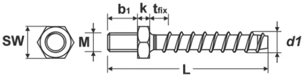 Vis pour béton avec goujon HECO Multi-Monti MMS-PLUS-ST