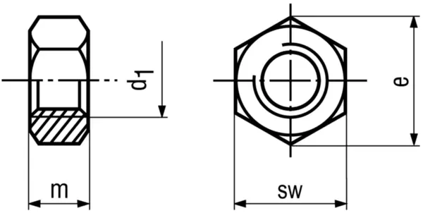 Ecrous hexagonaux UNC 