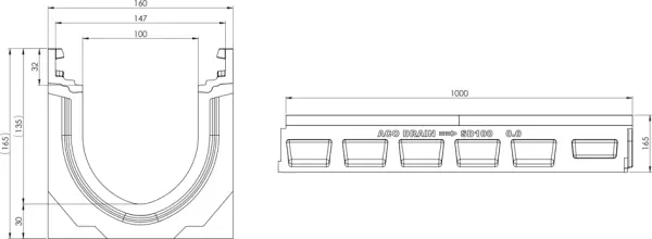 Rinnenkörper ACO Swissdrain SD100