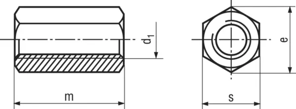 Ecrous hexagonaux longs 3 d BOSSARD