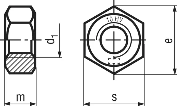 Muttern 6kt HV PEINER