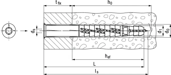 Fassadendübel mit Senkschraube TECFI VS11